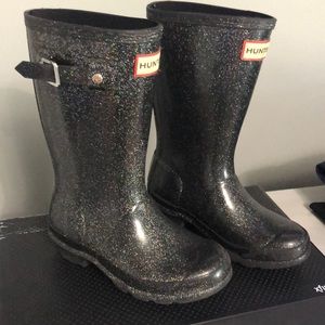 Toddler girl glitter hunter boots